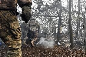 Artillery unit of Ukraines 110th Territorial Defence Brigade in Zaporizhzhia regionArtillery unit of Ukraines 110th Territorial