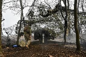 Artillery unit of Ukraines 110th Territorial Defence Brigade in Zaporizhzhia regionArtillery unit of Ukraines 110th Territorial