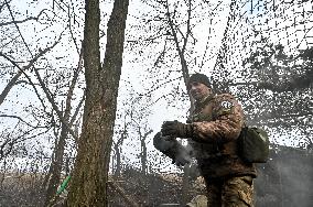 Artillery unit of Ukraines 110th Territorial Defence Brigade in Zaporizhzhia regionArtillery unit of Ukraines 110th Territorial