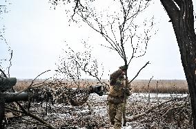 Artillery unit of Ukraines 110th Territorial Defence Brigade in Zaporizhzhia regionArtillery unit of Ukraines 110th Territorial