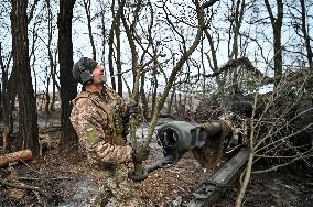 Artillery unit of Ukraines 110th Territorial Defence Brigade in Zaporizhzhia regionArtillery unit of Ukraines 110th Territorial