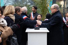 NO TABLOIDS - Prince Albert II Inaugurates Fresco Dedicated To John B. Kelly - Argenteuil