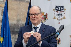 NO TABLOIDS - Prince Albert II Inaugurates Fresco Dedicated To John B. Kelly - Argenteuil