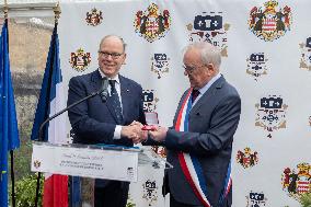 NO TABLOIDS - Prince Albert II Inaugurates Fresco Dedicated To John B. Kelly - Argenteuil