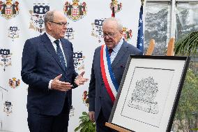 NO TABLOIDS - Prince Albert II Inaugurates Fresco Dedicated To John B. Kelly - Argenteuil