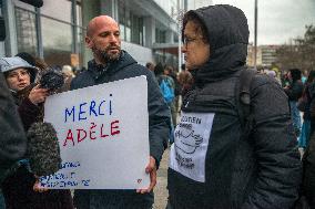 Demonstration in Front of Christophe Ruggia's Trial - Paris