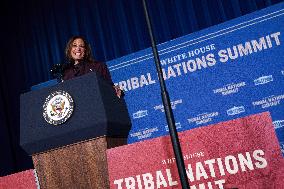 US Vice President Harris delivers remarks at the Tribal Nation’s Summit.