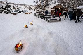 Christmas Village In Akureiry, Iceland.