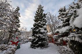 Christmas Village In Akureiry, Iceland.