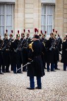 Emmanuel Macron Receives The President Of Guinea-Bissau Umaro Sissoco Embaló, At The Elysée Palace, In Paris