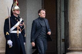 Emmanuel Macron Receives The President Of Guinea-Bissau Umaro Sissoco Embaló, At The Elysée Palace, In Paris