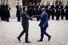 Emmanuel Macron Receives The President Of Guinea-Bissau Umaro Sissoco Embaló, At The Elysée Palace, In Paris