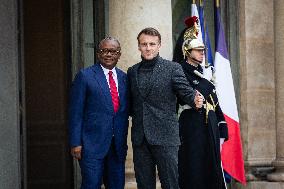 Emmanuel Macron Receives The President Of Guinea-Bissau Umaro Sissoco Embaló, At The Elysée Palace, In Paris