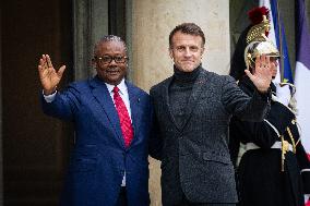 Emmanuel Macron Receives The President Of Guinea-Bissau Umaro Sissoco Embaló, At The Elysée Palace, In Paris