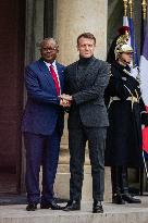 Emmanuel Macron Receives The President Of Guinea-Bissau Umaro Sissoco Embaló, At The Elysée Palace, In Paris