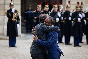 Emmanuel Macron Receives The President Of Guinea-Bissau Umaro Sissoco Embaló, At The Elysée Palace, In Paris