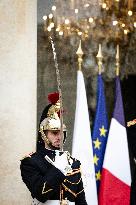 Emmanuel Macron Receives The President Of Guinea-Bissau Umaro Sissoco Embaló, At The Elysée Palace, In Paris