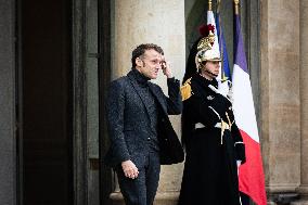 Emmanuel Macron Receives The President Of Guinea-Bissau Umaro Sissoco Embaló, At The Elysée Palace, In Paris