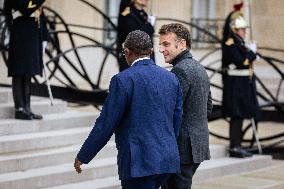 Emmanuel Macron Receives The President Of Guinea-Bissau Umaro Sissoco Embaló, At The Elysée Palace, In Paris