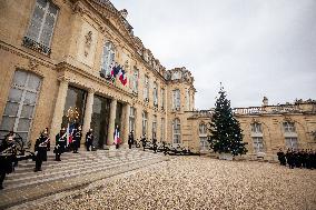 Emmanuel Macron Receives The President Of Guinea-Bissau Umaro Sissoco Embaló, At The Elysée Palace, In Paris