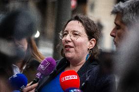 Ecologistes Talk To The Press After Meeting With Macron At The Elysée Palace, In Paris