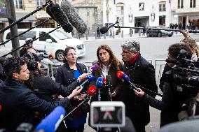 Ecologistes Talk To The Press After Meeting With Macron At The Elysée Palace, In Paris