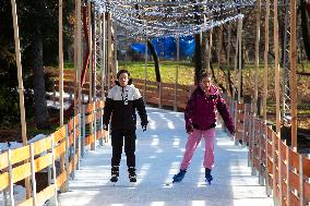 People Ice Skate In Sofia.