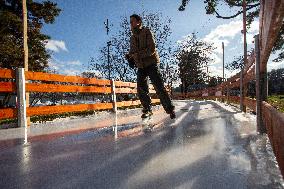 People Ice Skate In Sofia.