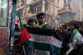 Syrians Celebrate Assad Fall - Beirut