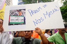 Demonstration In Sao Paulo Against Police Abuse