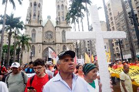 Demonstration In Sao Paulo Against Police Abuse