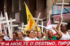 Demonstration In Sao Paulo Against Police Abuse