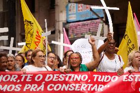 Demonstration In Sao Paulo Against Police Abuse