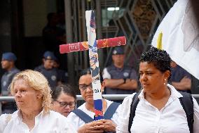 Demonstration In Sao Paulo Against Police Abuse