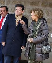 Queen Sofia Visits The Atapuerca Foundation In Burgos