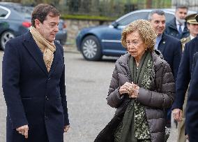 Queen Sofia Visits The Atapuerca Foundation In Burgos