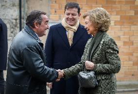 Queen Sofia Visits The Atapuerca Foundation In Burgos