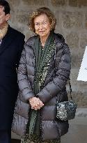 Queen Sofia Visits The Atapuerca Foundation In Burgos