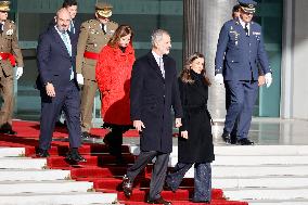 Royals Attend Official Farewell Ceremony At Airport - Madrid