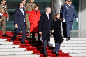 Royals Attend Official Farewell Ceremony At Airport - Madrid