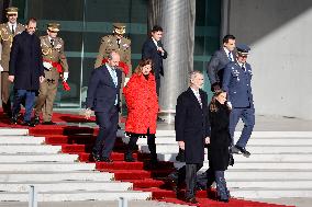 Royals Attend Official Farewell Ceremony At Airport - Madrid