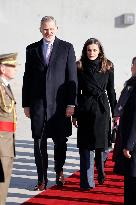 Royals Attend Official Farewell Ceremony At Airport - Madrid