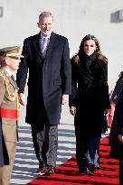 Royals Attend Official Farewell Ceremony At Airport - Madrid