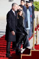 Royals Attend Official Farewell Ceremony At Airport - Madrid