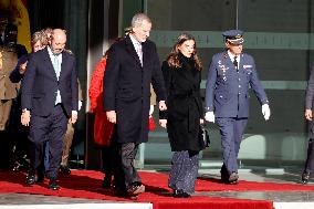 Royals Attend Official Farewell Ceremony At Airport - Madrid