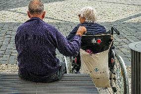 Senior Companionship: A Moment Of Support Between Two Seniors