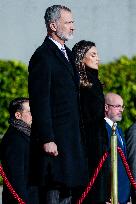 Royals Attend Official Farewell Ceremony At Airport - Madrid