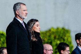 Royals Attend Official Farewell Ceremony At Airport - Madrid