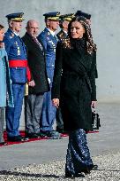 Royals Attend Official Farewell Ceremony At Airport - Madrid