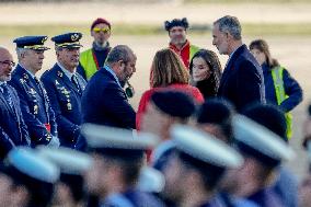 Royals Attend Official Farewell Ceremony At Airport - Madrid